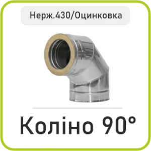 Коліно Сендвіч 90° (Нержавійка 430/Оцинковка)