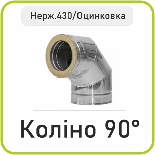 Коліно Сендвіч 90° (Нержавійка 430/Оцинковка)